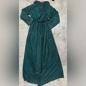 Vintage New Issues Floor Length Robe Emerald Green